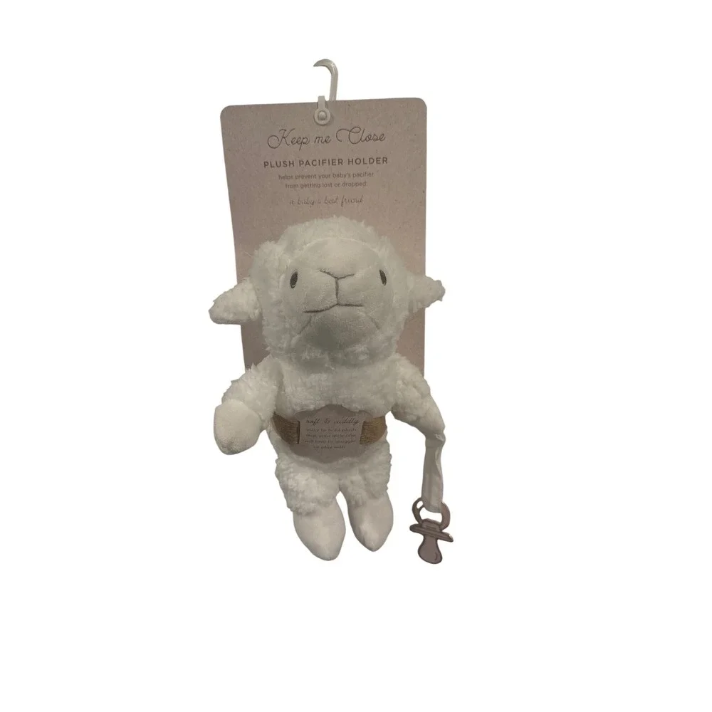 Keep‎ me Close Plush Pacifier Holder White Lamb Sheep LP-8007 New